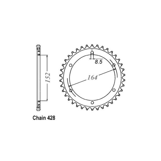 JT Sprockets JT Rear Sprocket 1839.56 – Yamaha: 2015 SR400