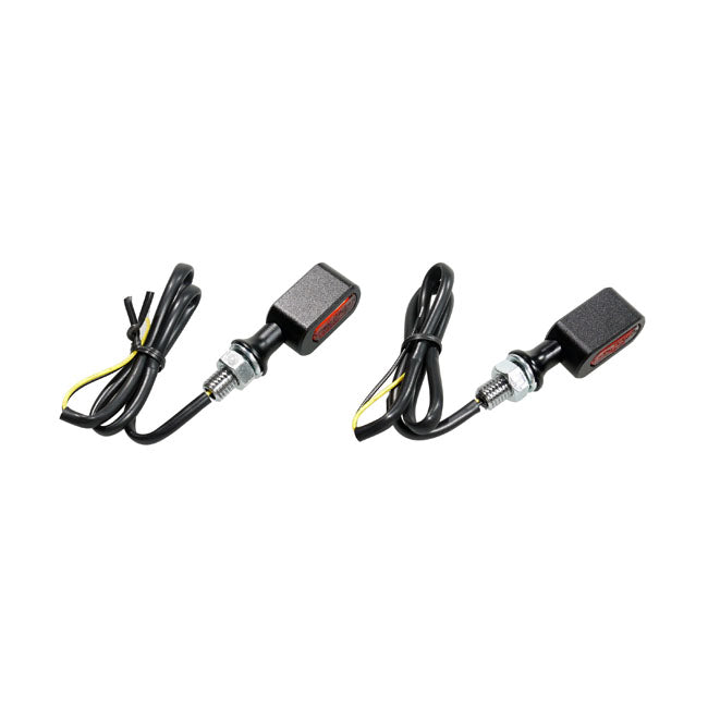 MCS Fastline, LED Turn Signal Set. Black, Amber Lens – Universal