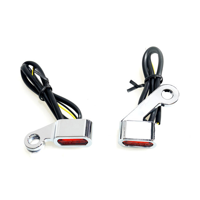 MCS Fastline, Below Bar LED Turn Signal Set. Chrome, Amber Lens – 2004–2013 XL Sportster