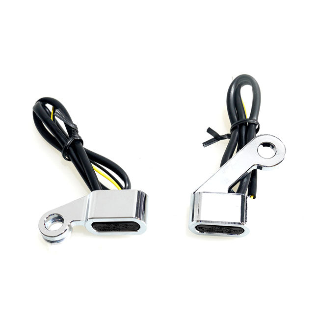 MCS Fastline, Below Bar LED Turn Signal Set. Chrome, Smoke Lens – 2004–2013 XL Sportster