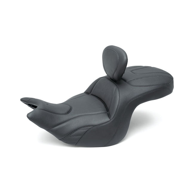 Mustang Standard Touring One-piece Seat with Rider Backrest – Honda: 2018–2020 GL1800 Gold Wing Tour…
