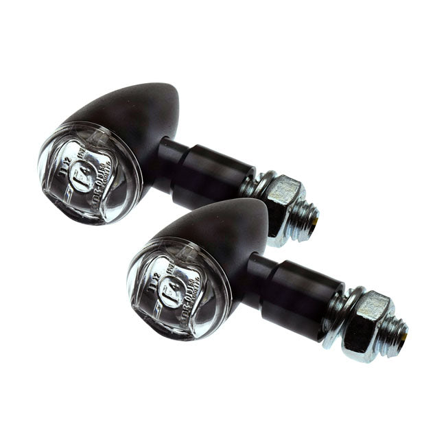 MCS Pb2 LED Turn Signals Black, Clear Lens
