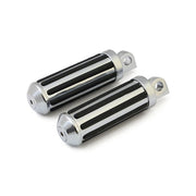 MCS Rail Foot Pegs Small Diameter. Chrome W/Rubber Inlays – All H-D with Traditional Male Mount
