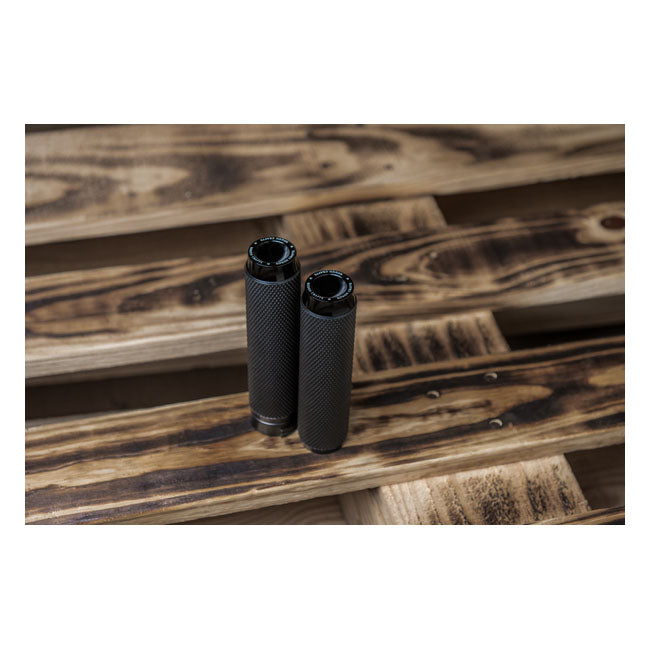 Rough Crafts Knurled Rubber Handlebar Grips. Black – 1974–2022 H-D with Single or Dual…