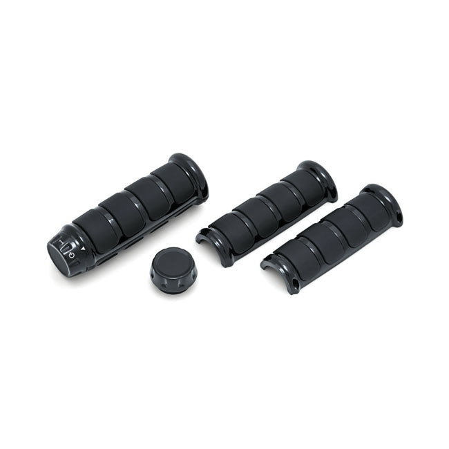 Kuryakyn ISO Grip Covers for OEM Heated Grips. Black – 2008–2025 H-D with E-Throttle. with OEM…