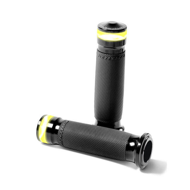 Performance Machine Contour Vision LED Turn Signal Grips. Black – 2008–2025 H-D with E-Throttle