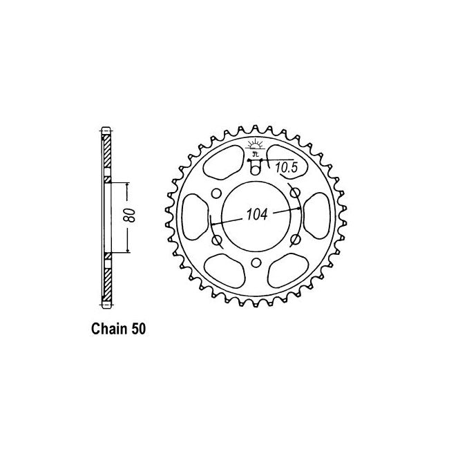 JT Sprockets JT Rear Sprocket 488.45 – Kawasaki: 1991–1992 ZXR750J1/2