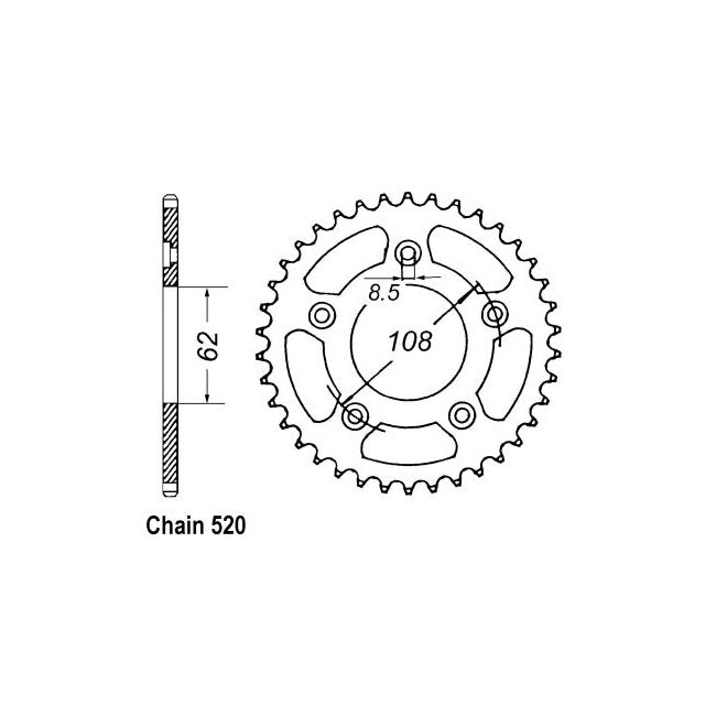 JT Sprockets JT Rear Sprocket 701.39 – Aprilia: 1993–1994 125 AFI Extrema…