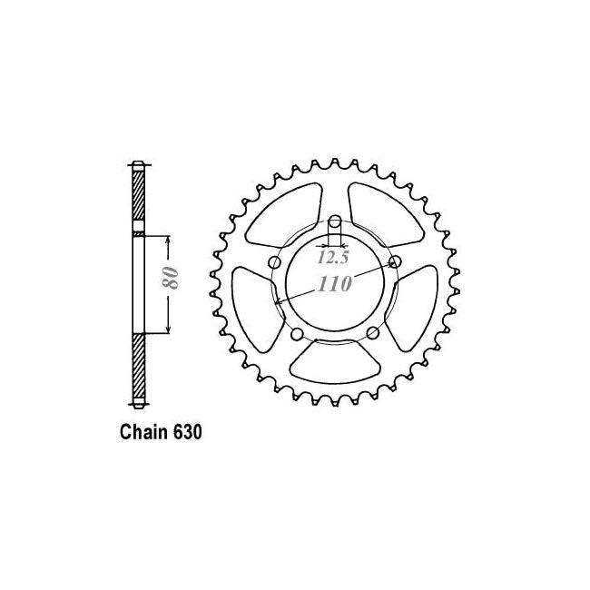 JT Sprockets JT Rear Sprocket 336.35 – Honda: 1978–1979 CBX1000ZA