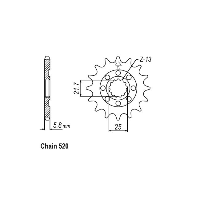 JT Sprockets JT Front Sprocket 1565.13 – Kawasaki: 2008–2016 KLX450R A8F; A9F…