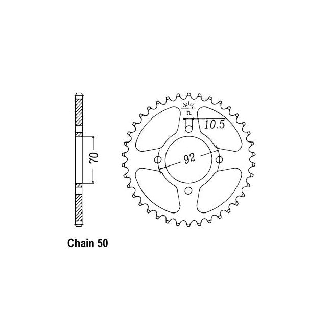 JT Sprockets JT Rear Sprocket 476.44 – Kawasaki: 1974–1979 Z400D1/4 (2 Cyl)…