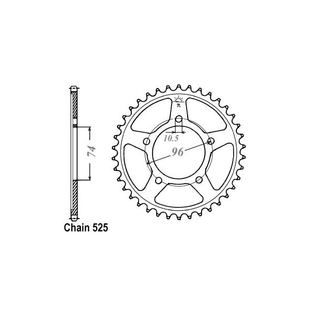 JT Sprockets JT Rear Sprocket 1313.42 – Honda: All CBR400RRJ