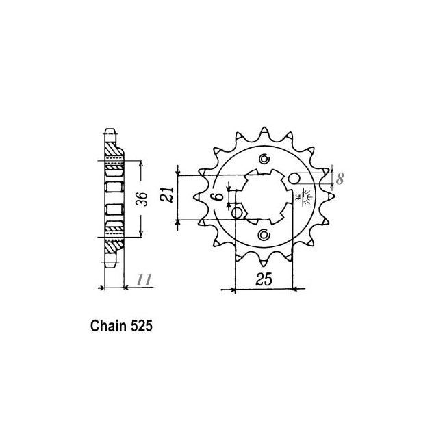 JT Sprockets JT Front Sprocket 290.15 – Honda: 1986–1987 XBR500FG; FH