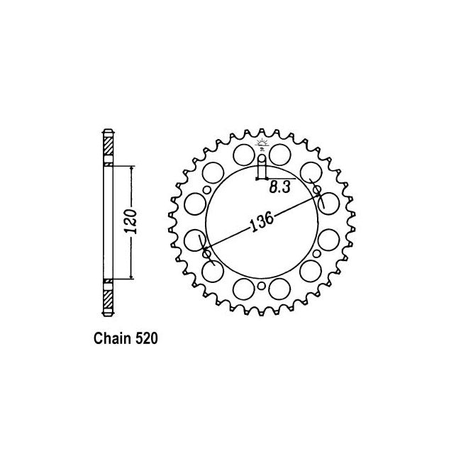 JT Sprockets JT Rear Sprocket 846.37 – Yamaha: 1986–1994 SRX600
