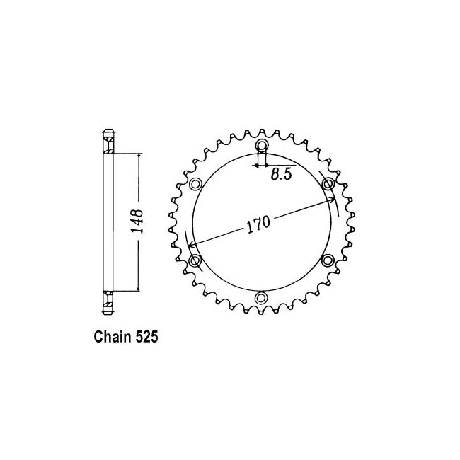 JT Sprockets JT Rear Sprocket 1821.47 – Suzuki: 1994–1996 DR800S R;S;T