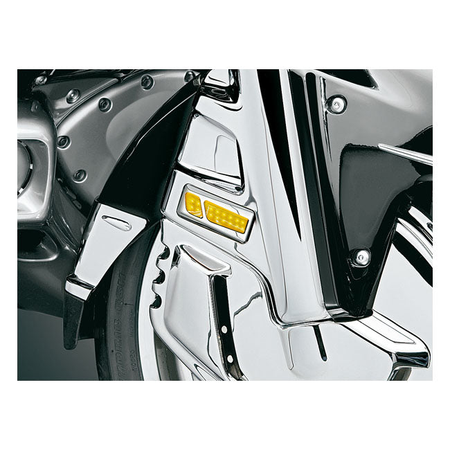 Kuryakyn LED Front Reflector Conversion Chrome – Honda: 2001–2017 GL1800 Gold Wing…