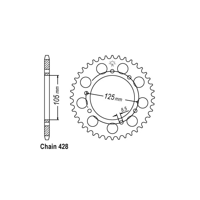 JT Sprockets JT Rear Sprocket 1134.50 – Yamaha: 2005–2009 XT125R