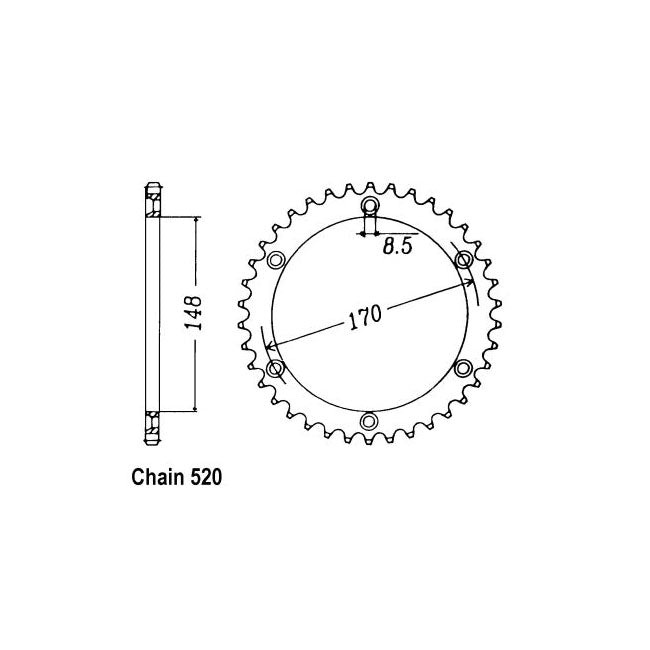 JT Sprockets JT Rear Sprocket 828.42 – Suzuki: 1985–1989 DR600S-SU;R;RU;G;H;J…