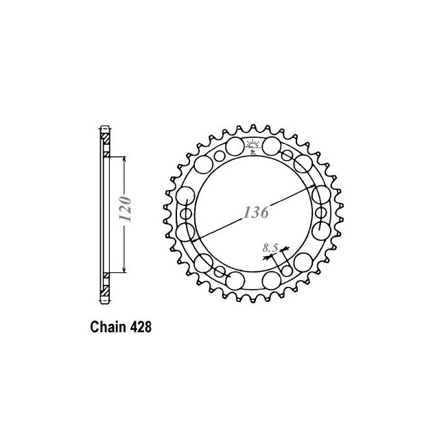 JT Sprockets JT Rear Sprocket 1847.55 – Yamaha: 1990–1995 FZR400RR (428)