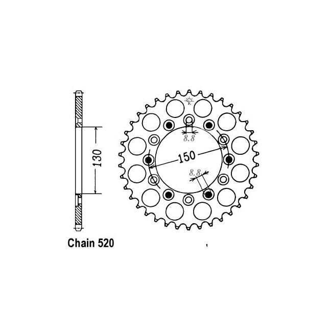 JT Sprockets JT Rear Sprocket 245/251.39 – Honda: 1979–1981 XL500SZ;SA;SB