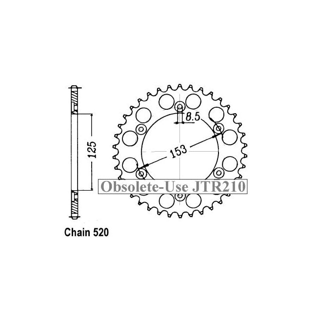 JT Sprockets JT Rear Sprocket 301.48 – Honda: 1991–2000 XR600RM T/M RY