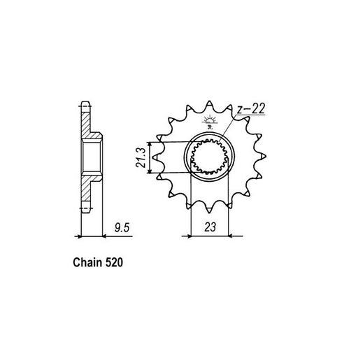 JT Sprockets JT Front Sprocket 1577.15 – Yamaha: 1999–2003 XT600E