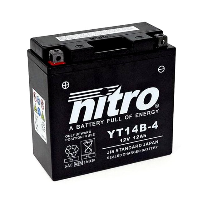 Nitro Sealed YT14B-4 AGM Battery – Yamaha: 2001–2006 FZS 1000 Fazer…