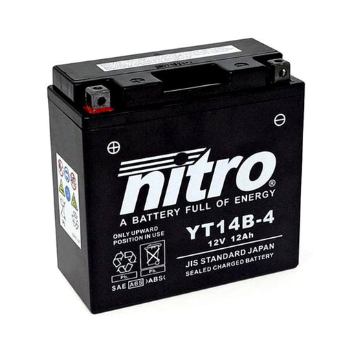 Nitro Sealed YT14B-4 AGM Battery – Yamaha: 2001–2006 FZS 1000 Fazer…