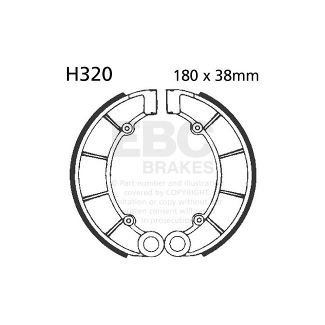 EBC Plain Brake Shoes – Rear: Honda: 82 CB 650 SCC Nighthawk…