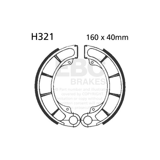 EBC Plain Brake Shoes – Rear: Honda: 1994–1996 CB 500 R/T…