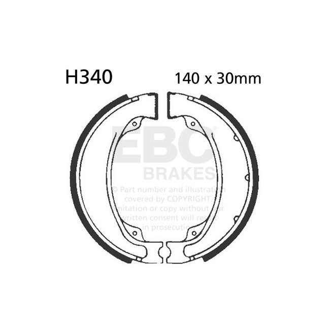 EBC Plain Brake Shoes – Rear: Honda: 1985–1989 XBR 500