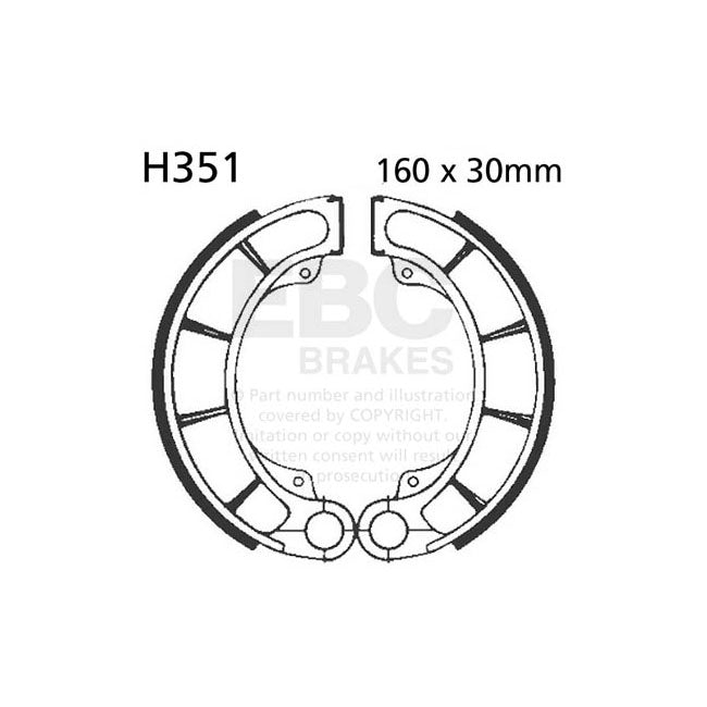 EBC Plain Brake Shoes – Rear: Honda: 2001–2005 CB 400 SS…