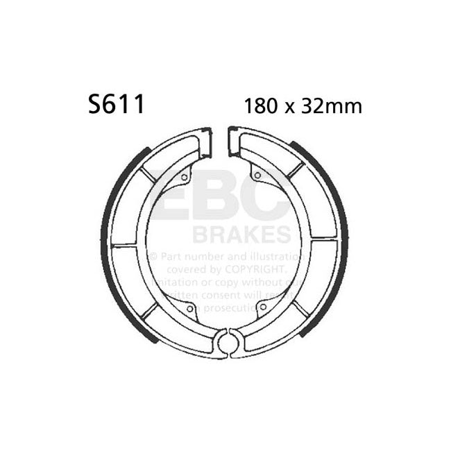 EBC Plain Brake Shoes – Rear: Suzuki: 1977–1978 GS 550 DB/DC…