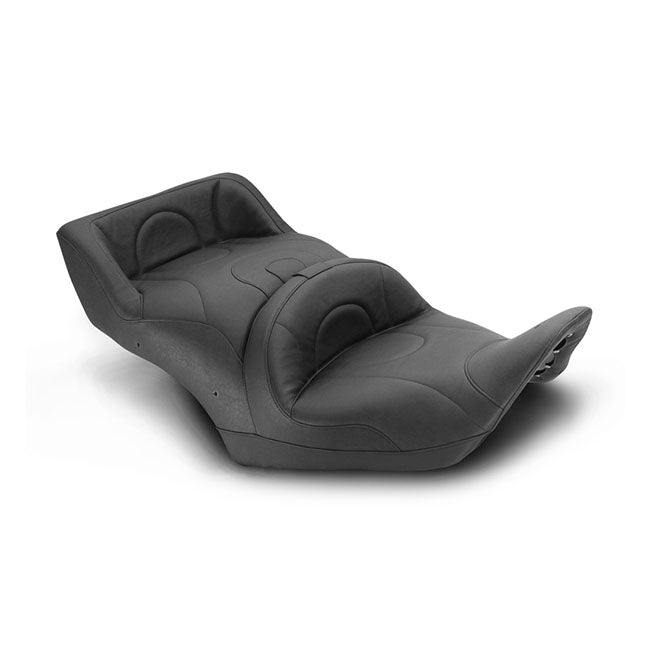 Mustang 1-Piece 2-Up Touring Seat Heated Plain Black – 2012–2017 Honda Gold Wing GL1800