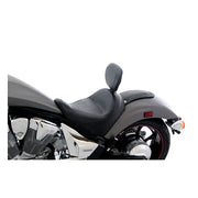 Mustang Wide Touring Solo Seat Plain W/Driver Backrest Black – 2010–2020 Honda VT1300CX Fury