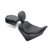 Mustang Wide Touring Solo Seat Plain W/Driver Backrest Black – 2010–2020 Honda VT1300CX Fury