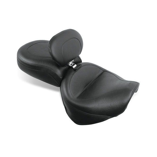 Mustang 2-P Wide Touring Vintage Seat Plain Black – 1999–2015 Yamaha Road Star 1600/1700
