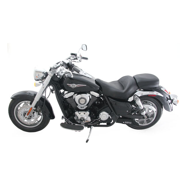 Mustang 1 Piece 2-Up Wide Touring Vintage Seat Plain Black – 2009–2013 Kawasaki Vulcan 1700 Classic