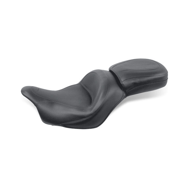 Mustang 1 Piece 2-Up Wide Touring Vintage Seat Plain Black – 2009–2013 Kawasaki Vulcan 1700 Classic