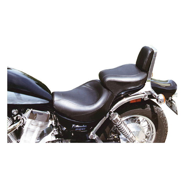 Mustang Wide Touring Vintage Seat Plain Black – Suzuki: 1987–2004 VS1400 Intruder…