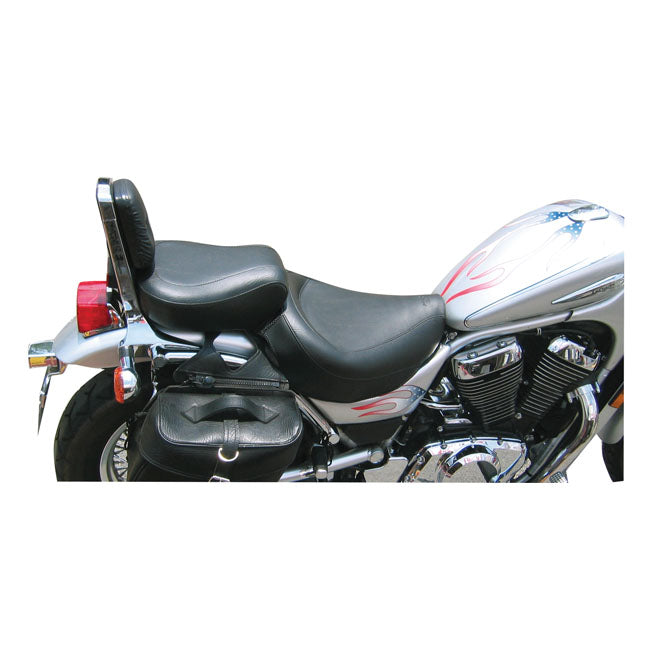 Mustang Wide Touring Vintage Seat Plain Black – Suzuki: 1985–2004 VS700; VS750; VS800…