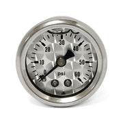 MCS Oil Pressure Gauge, ''Engine-Turned'' Face. 0-60 PSI