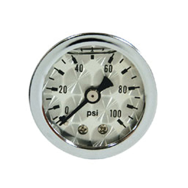 MCS Oil Pressure Gauge, ''Engine-Turned'' Face. 0-100 Psi