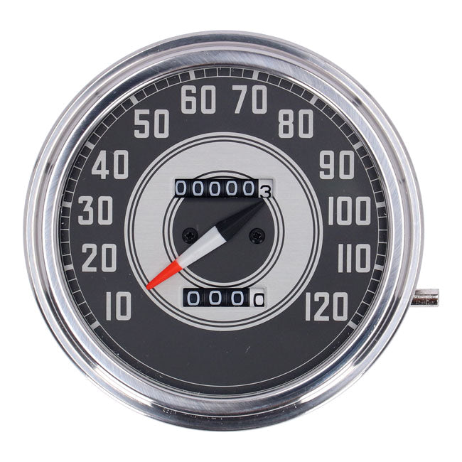 MCS FL Speedometer, ''41-45 Face'', Silver/Black. 1:1 Mph