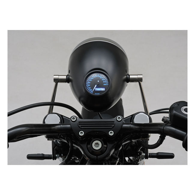 Daytona Vintage 5-3/4" Headlamp. Black with Chrome Ring