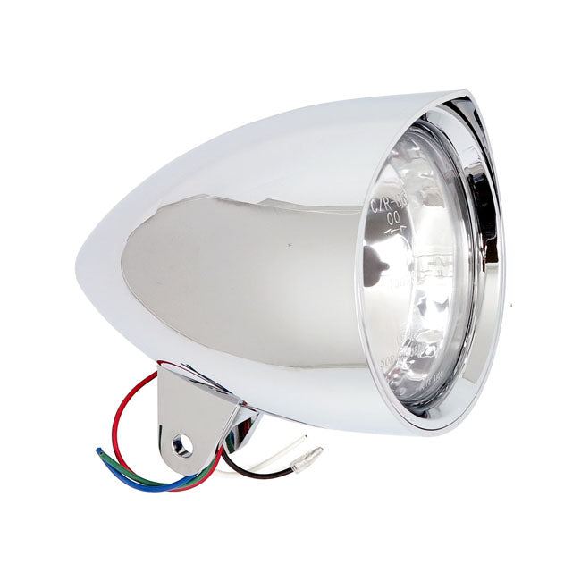 Motorcycle Storehouse 4-1/2" Headlight W/ Peak Visor, Chr