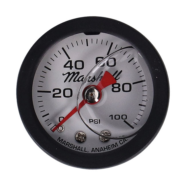 Marshall Oil Pressure Gauge, 0-100 PSI. Black Housing