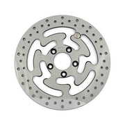 MCS Brake Rotor Rear, Drilled. Polished Stainless Steel – Rear: 2008–2026 FLT/Touring