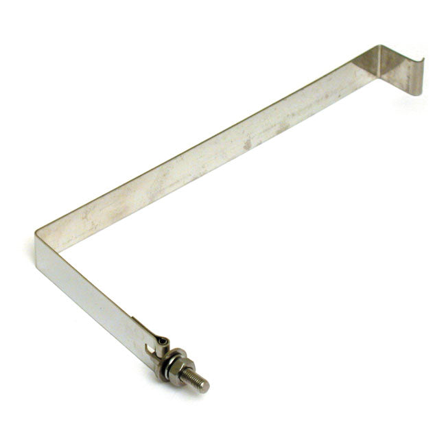 MCS Battery Hold Down Strap. Polished Stainless – 1965–1969 FL; FLH