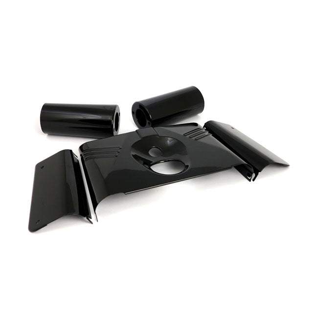 MCS Fork Panel Kit 5-Piece. Ribbed. Gloss Black – 1986–2017 FLST/C; FLSTF/B/BS; FLS/S…